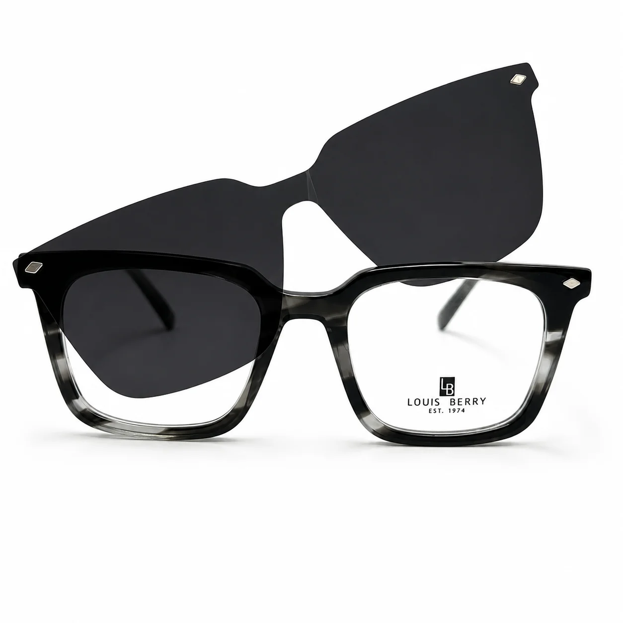 lunettes de vue avec clip solaire noir