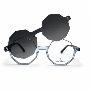 lunettes de vue octogonales avec clip solaire