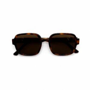 Lunettes de soleil de luxe pour homme Louis Vuitton avec monture carrée épaisse en acétate écaille de tortue et verres teintés bruns foncés.